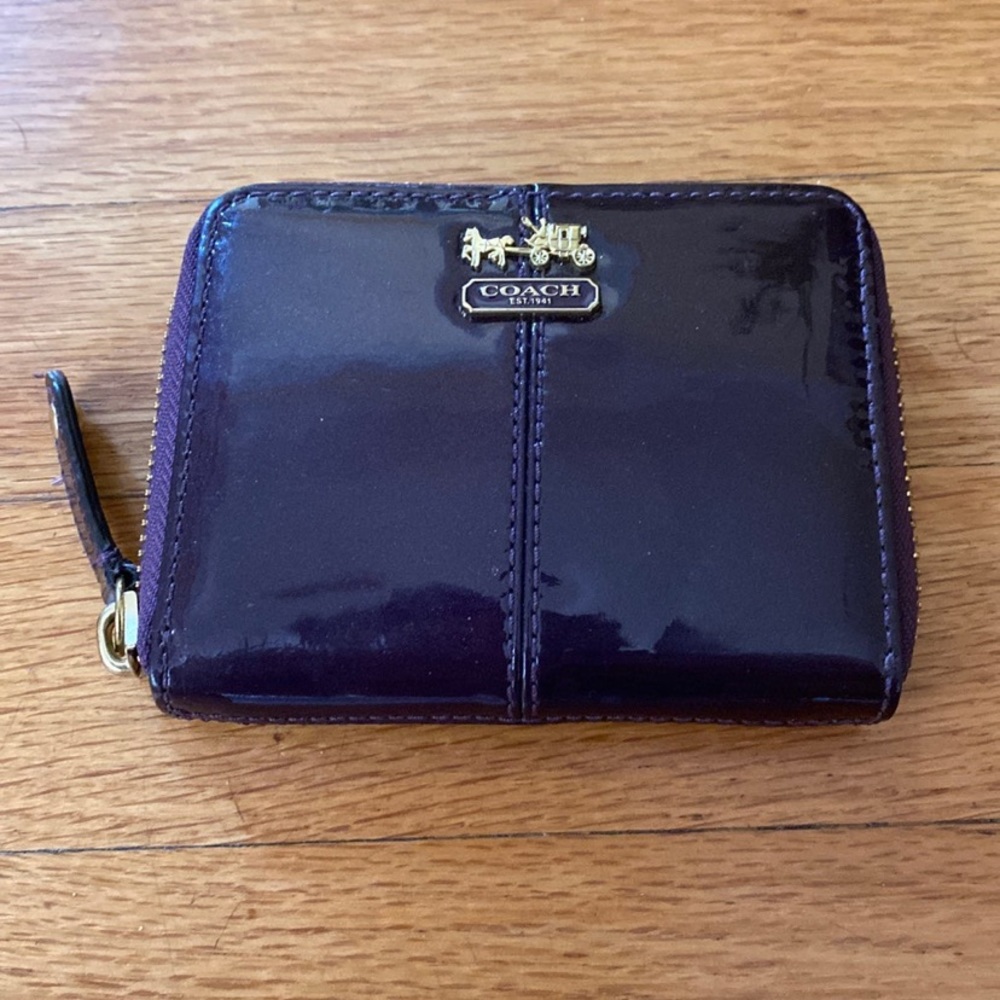 Coach Wallet purple patent leather